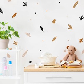 Autocolantes para o quarto com um motivo vegetal em tons terra