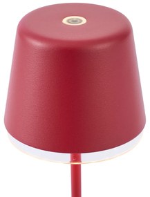 Candeeiro de mesa vermelho com LED IP65 recarregável com estação de carregamento - Treble Moderno
