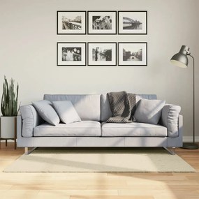 vidaXL Tapete pelo curto macio e lavável HUARTE 80x150 cm cor creme