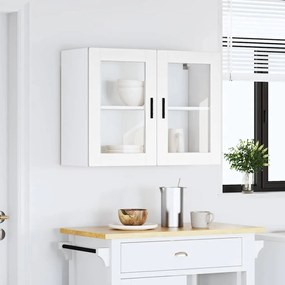Armário de parede de cozinha com porta de vidro Porto branco