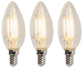 Conjunto de 3 lâmpadas LED E14 com velas reguláveis B35 5W 360lm 2700K