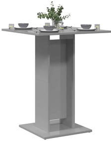 vidaXL Mesa bistrô 60x60x75 cm derivados de madeira cinzento brilhante