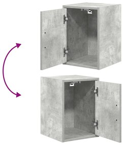 Armário de parede garagem concreto cinza madeira engenheirada