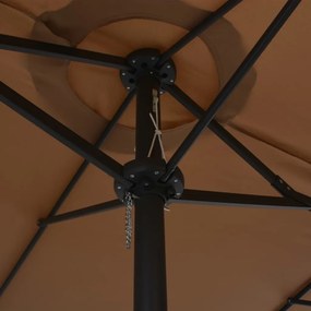 Guarda-sol de ext. poste alumínio 460x270 cm cinza-acastanhado