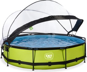 Piscina redonda Lime ø360x76cm com bomba de filtragem e cobertura - Verde