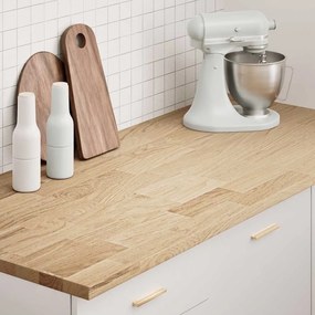 VidaXL Bancada de cozinha retangular 140x63,5x2,7 cm carvalho maciça