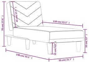 Chaise longue tecido cinzento-escuro