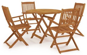43380 vidaXL Conjunto de jantar dobrável para jardim 5 pcs madeira de acácia