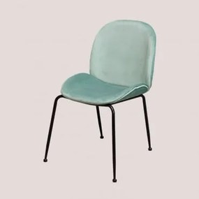 Cadeira de jantar de veludo Pary Verde Abeto & Negro - Sklum
