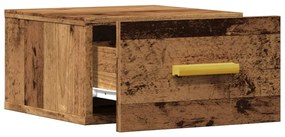 Mesas de cabeceira de parede 2 pcs 35x35x20cm cor madeira velha