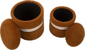 PUFE COM ARMAZENAMENTO SAINT-MORITZ 2 PEÇAS Ø 40X47-32X38 CM CASTANHO
