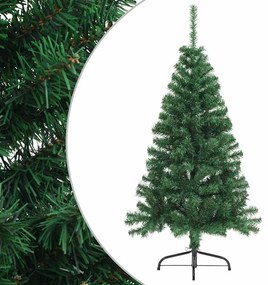 vidaXL Meia árvore de Natal artificial com suporte 150 cm PVC verde