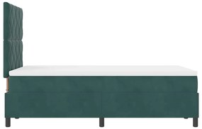Cama Box Spring vidaXL com Colchão e LED Verde Escuro 120x190 cm Velud