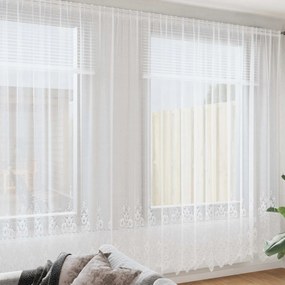 vidaXL Cortina de Renda com cortinas Branco 260 x 500 cm Poliéster