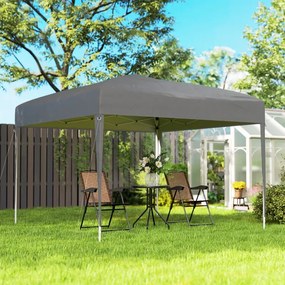 Tenda Dobrável 3x3 m Tenda Pop-up de Jardim com Altura Ajustável e Saco de Transporte Tecido Oxford 210D Anti-UV Cinzento