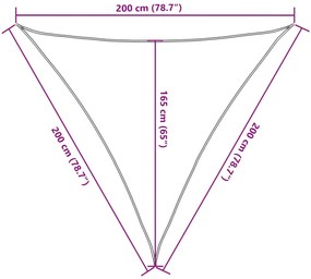 Para-sol estilo vela 2x2x2 m oxford 100% poliéster cor areia