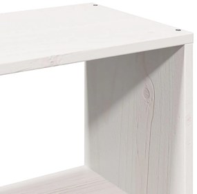 Cama com estante sem colchão 140x200 cm pinho maciço branco