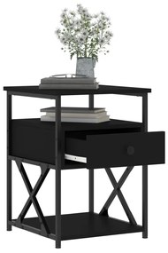 Mesa de cabeceira 2 pcs 40x42x55 cm derivados de madeira preto