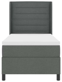 Cama Box com Colchão Cinza Escuro 90x200 cm em Tecido
