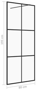 Divisória de chuveiro 80x195 cm vidro transparente ESG preto