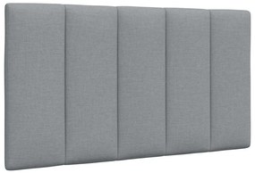 Estrutura de cama sem colchão 90x190 cm tecido cinzento-claro