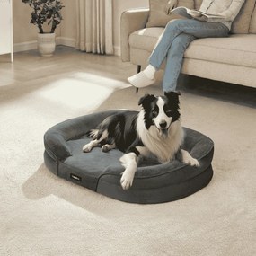 Cama para cães 91 x 68 x 18 cm cinzento claro