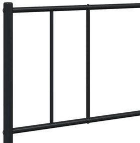Estrutura de cama com cabeceira e pés 193x203 cm metal preto