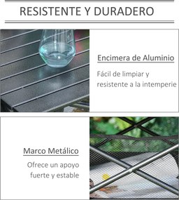 Mesa de Jardim Dobrável Braga – 70x70x69 cm – Preta – Com Bolsa de Tra