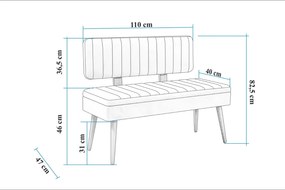 Bank Vina – Branco e Cinzento – 110x82,5x40 cm