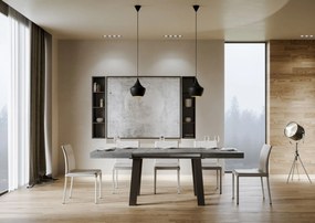 Mesa de jantar sala, cozinha extensível Bridge 90x180 extensível 440 cm Cinza betão e estrutura antracite