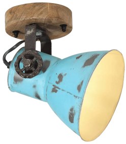 vidaXL Candeeiro de parede 25 W 11,5x11,5x25 cm E27 azul desgastado