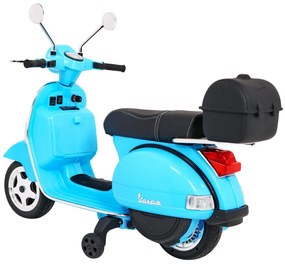 Vespa elétrica para Crianças 12V Scooter, Rodas	Espuma EVA assento couro ecológico Azul