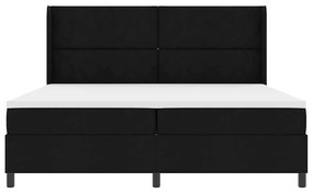 Cama Box Preta com Colchão - 200x200 cm em Tecido
