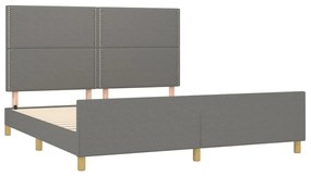 Estrutura de cama sem colchão 160x200 cm tecido cinzento-escuro