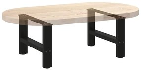 Pés para mesa de centro pretos 2 peças 50x(30-31) cm aço