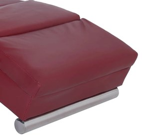 Chaise longue de massagens couro artificial vermelho tinto