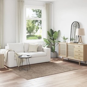 Tapete Shaggy vidaXL com base de látex Marrom 140x200 cm