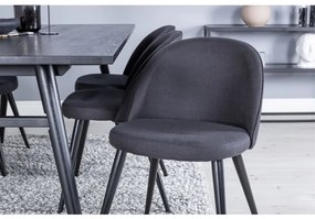 Venture Home Cadeiras de jantar Velvet 2 pcs poliéster preto