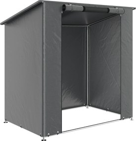 Outsunny Tenda de garagem 1,9x1,2 m Impermeável Tenda de garagem com porta enrolável com zíper janela de ventilação cinza escuro | Aosom Portugal