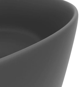 Lavatório luxuoso redondo 40x15cm cerâmica cinzento-escuro mate