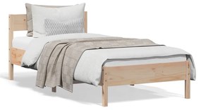 Estrutura de cama com cabeceira 90x190 cm pinho maciço