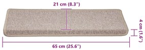 Tapetes de escadas 30 pcs 65x21x4 cm cinza-acastanhado