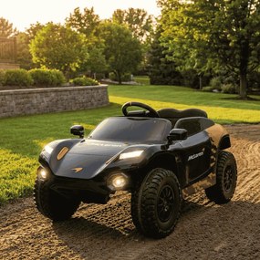Carro Infantil eletrico McLaren Rally 12V assento de couro, pneus de borracha EVA Preto e Laranja