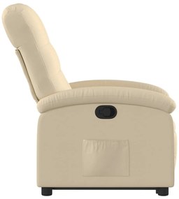 Poltrona reclinável elevatória tecido cor creme