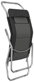 Espreguiçadeiras dobráveis 2 pcs textilene e aço preto