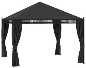 vidaXL Gazebo com cortinas 3,5x3,5x3,1 m antracite