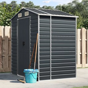3188253 vidaXL Abrigo de jardim 191x130x198 cm aço galvanizado antracite