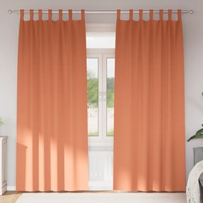 Cortinas opacas 2 pcs Terracota 225 x 140 cm Poliéster