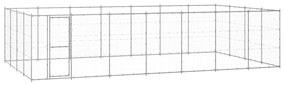 vidaXL Canil de exterior 33,88 m² aço galvanizado