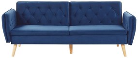 Sofá-cama em veludo azul BARDU Beliani